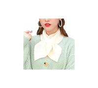 INOMAK Bufanda súper Suave para Mujer, Bufanda roja para Mujer Invierno, Bufanda de Punto cálido Engrosado, Bufanda de Cuello Cruzado (One,White)