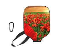 InOmak Campo de Amapolas al Atardecer, Funda Deportiva para Pala de Pickleball; Estuche Compatible con Todas Las Formas y tamaños de Pala.