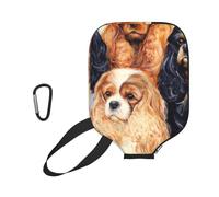 InOmak Cavalier King Charles Spaniel Negro Dorado, Funda Deportiva para Pala de Pickleball; Estuche Compatible con Todas Las Formas y tamaños de Pala.
