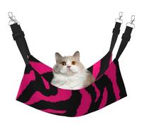 InOmak Cebra Negra Rosa,Hamaca Colgante para Gatos, Suave, de Doble Cara, para Perros pequeños y Mascotas.,L