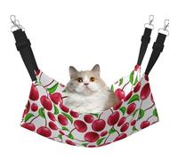 InOmak Cerezas Rojas Impresas,Hamaca Colgante para Gatos, Suave, de Doble Cara, para Perros pequeños y Mascotas.,M