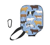 InOmak Conjunto de toros y Vacas, Animales de Granja, Ganado, mamíferos, Funda Deportiva para Pala de Pickleball; Estuche Compatible con Todas Las Formas y tamaños de Pala.