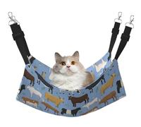 InOmak Conjunto de toros y Vacas, Animales de Granja, Ganado, mamíferos,Hamaca Colgante para Gatos, Suave, de Doble Cara, para Perros pequeños y Mascotas.,L