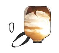 InOmak Delfines Saltando Desde Aguas Brillantes, Funda Deportiva para Pala de Pickleball; Estuche Compatible con Todas Las Formas y tamaños de Pala.