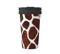 InOmak Diseño de patrón de jirafa africana,Taza de café de 500 ml, botella de agua de acero inoxidable aislada, taza de café portátil