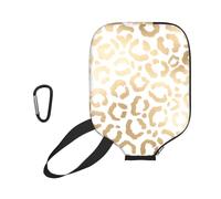 InOmak Elegante Leopardo Guepardo Blanco Dorado, Funda Deportiva para Pala de Pickleball; Estuche Compatible con Todas Las Formas y tamaños de Pala.