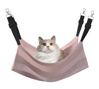 InOmak Elegante Raya Rosa ruborizada con Brillo Dorado Rosa,Hamaca Colgante para Gatos, Suave, de Doble Cara, para Perros pequeños y Mascotas.,L