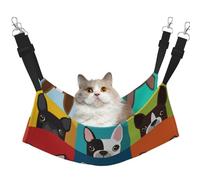 InOmak Estampado Colorido de Boston Terrier,Hamaca Colgante para Gatos, Suave, de Doble Cara, para Perros pequeños y Mascotas.,L