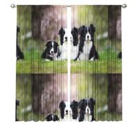 InOmak Familia Border Collie, Cortinas de Ventana de 2 Paneles, 132 x 213 cm, Opacas, para Sala de Estar y Dormitorio.