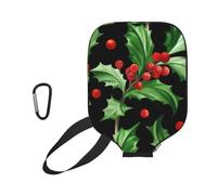 InOmak Feliz Navidad, Acebo, Funda Deportiva para Pala de Pickleball; Estuche Compatible con Todas Las Formas y tamaños de Pala.