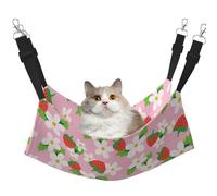 InOmak Flor de Fresa Rosa con Hojas Verdes,Hamaca Colgante para Gatos, Suave, de Doble Cara, para Perros pequeños y Mascotas.,M