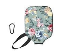 InOmak Flores de Rosas sobre Fondo Verde, Funda Deportiva para Pala de Pickleball; Estuche Compatible con Todas Las Formas y tamaños de Pala.