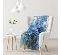 InOmak Flores no me Olvides en Acuarela,Manta Suave y cálida de Franela Antibolitas, 76 x 102 cm