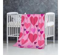 InOmak Forma de Amor Rosa,Manta Suave y cálida de Franela Antibolitas, 76 x 127 cm