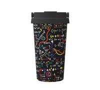 InOmak Fórmula matemática impresa a color,Taza de café de 500 ml, botella de agua de acero inoxidable aislada, taza de café portátil