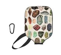 InOmak Gemas, Cristales y minerales de geología Vintage, Funda Deportiva para Pala de Pickleball; Estuche Compatible con Todas Las Formas y tamaños de Pala.