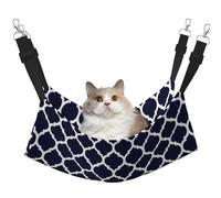 InOmak Geométrico marroquí Azul Marino Moderno,Hamaca Colgante para Gatos, Suave, de Doble Cara, para Perros pequeños y Mascotas.,L