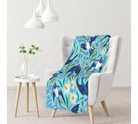 InOmak Golondrinas Voladoras Flores de Primavera,Manta Suave y cálida de Franela Antibolitas, 76 x 102 cm