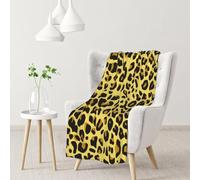 InOmak Guepardo Leopardo Amarillo,Manta Suave y cálida de Franela Antibolitas, 76 x 102 cm