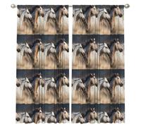 InOmak Imagen de un Caballo Salvaje, Cortinas de Ventana de 2 Paneles, 132 x 213 cm, Opacas, para Sala de Estar y Dormitorio.