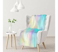InOmak Lámina holográfica con Textura de arcoíris Muy Hermosa,Manta Suave y cálida de Franela Antibolitas, 76 x 102 cm