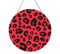InOmak Leopardo León Tigre Estampado Animal, Cuadro redondo de madera de 30 cm, cuadro para colgar en la pared del hogar.