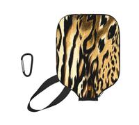 InOmak Leopardo León Tigre Piel Pelaje Atigrado, Funda Deportiva para Pala de Pickleball; Estuche Compatible con Todas Las Formas y tamaños de Pala.