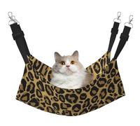 InOmak Leopardo Negro Amarillo,Hamaca Colgante para Gatos, Suave, de Doble Cara, para Perros pequeños y Mascotas.,M