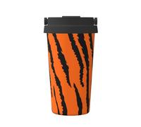 InOmak Leopardo tigre naranja,Taza de café de 500 ml, botella de agua de acero inoxidable aislada, taza de café portátil