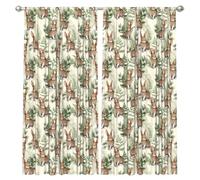 InOmak Liebre Tras la Hoja, Cortinas de Ventana de 2 Paneles, 132 x 213 cm, Opacas, para Sala de Estar y Dormitorio.
