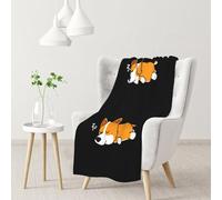 InOmak Lindo Corgi durmiendo,Manta Suave y cálida de Franela Antibolitas, 76 x 102 cm