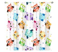 InOmak Lindo Estampado de búho Animal, Cortinas de Ventana de 2 Paneles, 132 x 213 cm, Opacas, para Sala de Estar y Dormitorio.