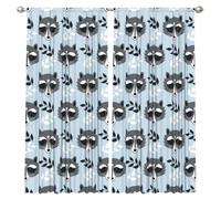 InOmak Lindo Estampado de Mapache, Cortinas de Ventana de 2 Paneles, 132 x 213 cm, Opacas, para Sala de Estar y Dormitorio.
