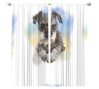InOmak Lindo Estampado de Mini Schnauzer, Cortinas de Ventana de 2 Paneles, 132 x 213 cm, Opacas, para Sala de Estar y Dormitorio.