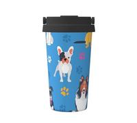 InOmak Lindo patrón de perro labrador,Taza de café de 500 ml, botella de agua de acero inoxidable aislada, taza de café portátil