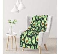 InOmak Lindo patrón sin Costuras de corazón de Aguacate,Manta Suave y cálida de Franela Antibolitas, 76 x 102 cm