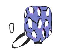 InOmak Lindo pingüino Morado, Funda Deportiva para Pala de Pickleball; Estuche Compatible con Todas Las Formas y tamaños de Pala.