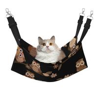 InOmak Lindos búhos Marrones de Dibujos Animados,Hamaca Colgante para Gatos, Suave, de Doble Cara, para Perros pequeños y Mascotas.,M