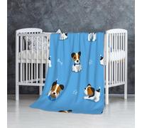 InOmak Lindos Perros Jack Russell Terrier con patrón de Huesos,Manta Suave y cálida de Franela Antibolitas, 76 x 127 cm