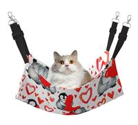 InOmak Lindos pingüinos para el Día de San Valentín,Hamaca Colgante para Gatos, Suave, de Doble Cara, para Perros pequeños y Mascotas.,M