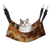 InOmak Lino de otoño con Hojas Doradas, marrón y Beige,Hamaca Colgante para Gatos, Suave, de Doble Cara, para Perros pequeños y Mascotas.,M