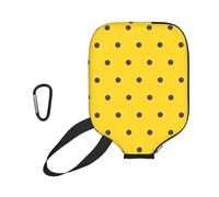 InOmak Lunares Negros sobre Fondo Amarillo, Funda Deportiva para Pala de Pickleball; Estuche Compatible con Todas Las Formas y tamaños de Pala.