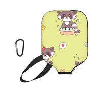 InOmak Mapache Kawaii Lindo, Funda Deportiva para Pala de Pickleball; Estuche Compatible con Todas Las Formas y tamaños de Pala.