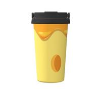 InOmak Patrón de comida de pasta y queso,Taza de café de 500 ml, botella de agua de acero inoxidable aislada, taza de café portátil