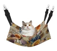 InOmak Patrón de Conchas de Playa,Hamaca Colgante para Gatos, Suave, de Doble Cara, para Perros pequeños y Mascotas.,M