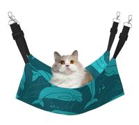 InOmak Patrón de Delfines,Hamaca Colgante para Gatos, Suave, de Doble Cara, para Perros pequeños y Mascotas.,L