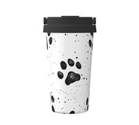 InOmak Patrón de huella de perro,Taza de café de 500 ml, botella de agua de acero inoxidable aislada, taza de café portátil