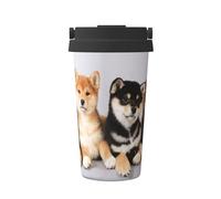 InOmak Patrón de perro Shiba Inu Shibaken Perro lindo,Taza de café de 500 ml, botella de agua de acero inoxidable aislada, taza de café portátil