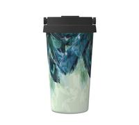 InOmak Patrón de plumas de pavo real,Taza de café de 500 ml, botella de agua de acero inoxidable aislada, taza de café portátil