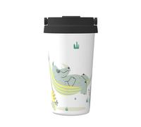 InOmak Patrón de rinoceronte sobre fondo blanco,Taza de café de 500 ml, botella de agua de acero inoxidable aislada, taza de café portátil